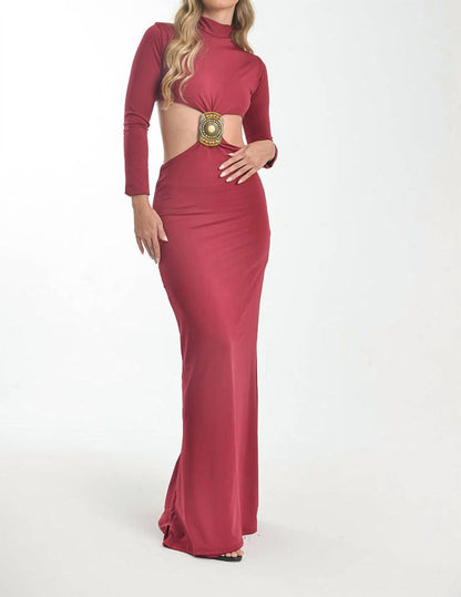 Embellished Cut-out Maxi Dress