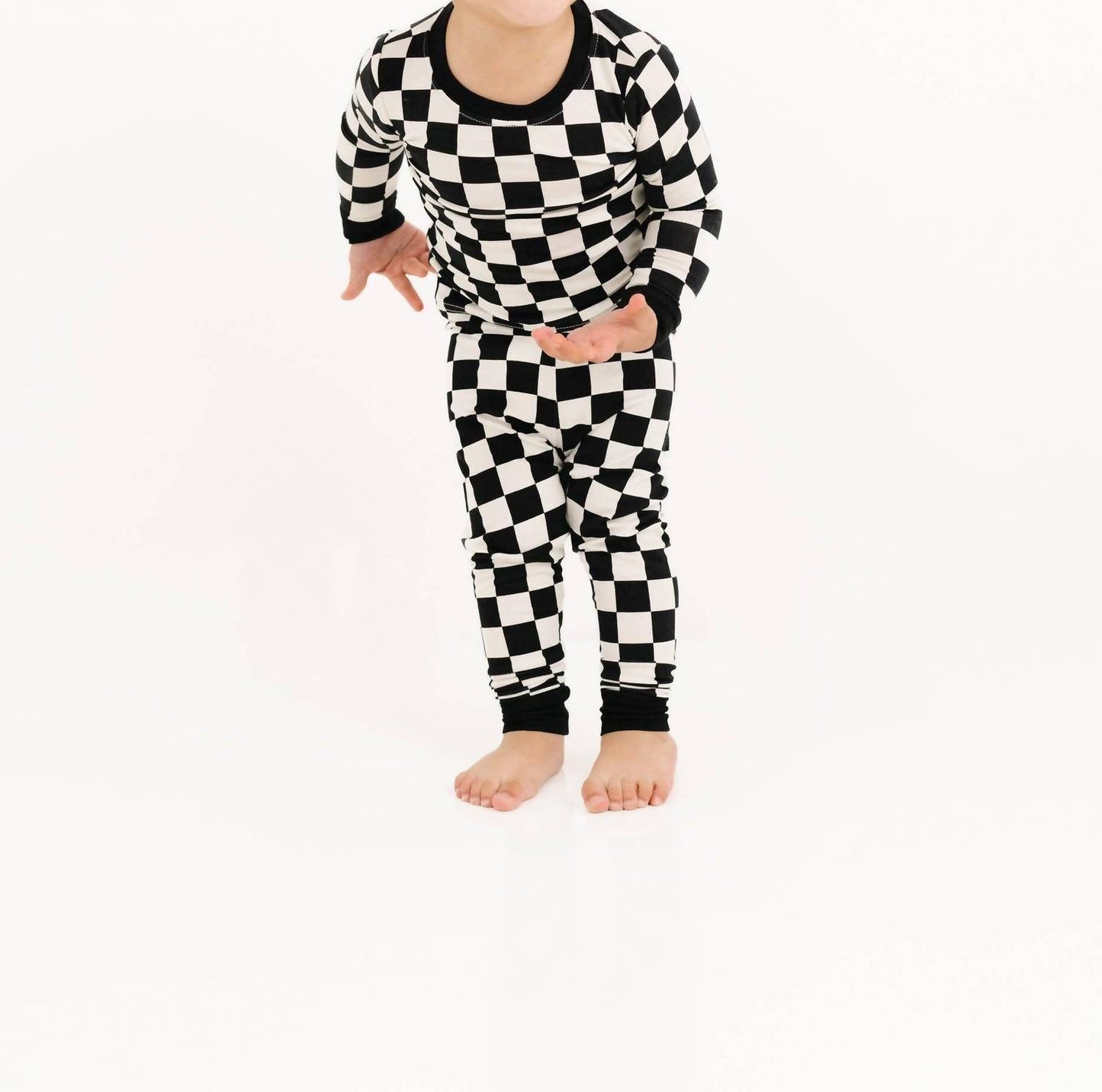 Kid's Checkered Bamboo Set
