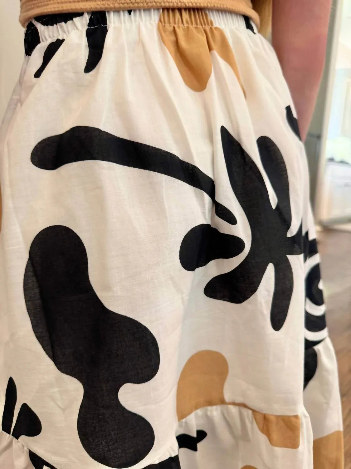 Nanai - Girl's Chic Boxy Tee & Printed Skirt Set - Rack Hunt