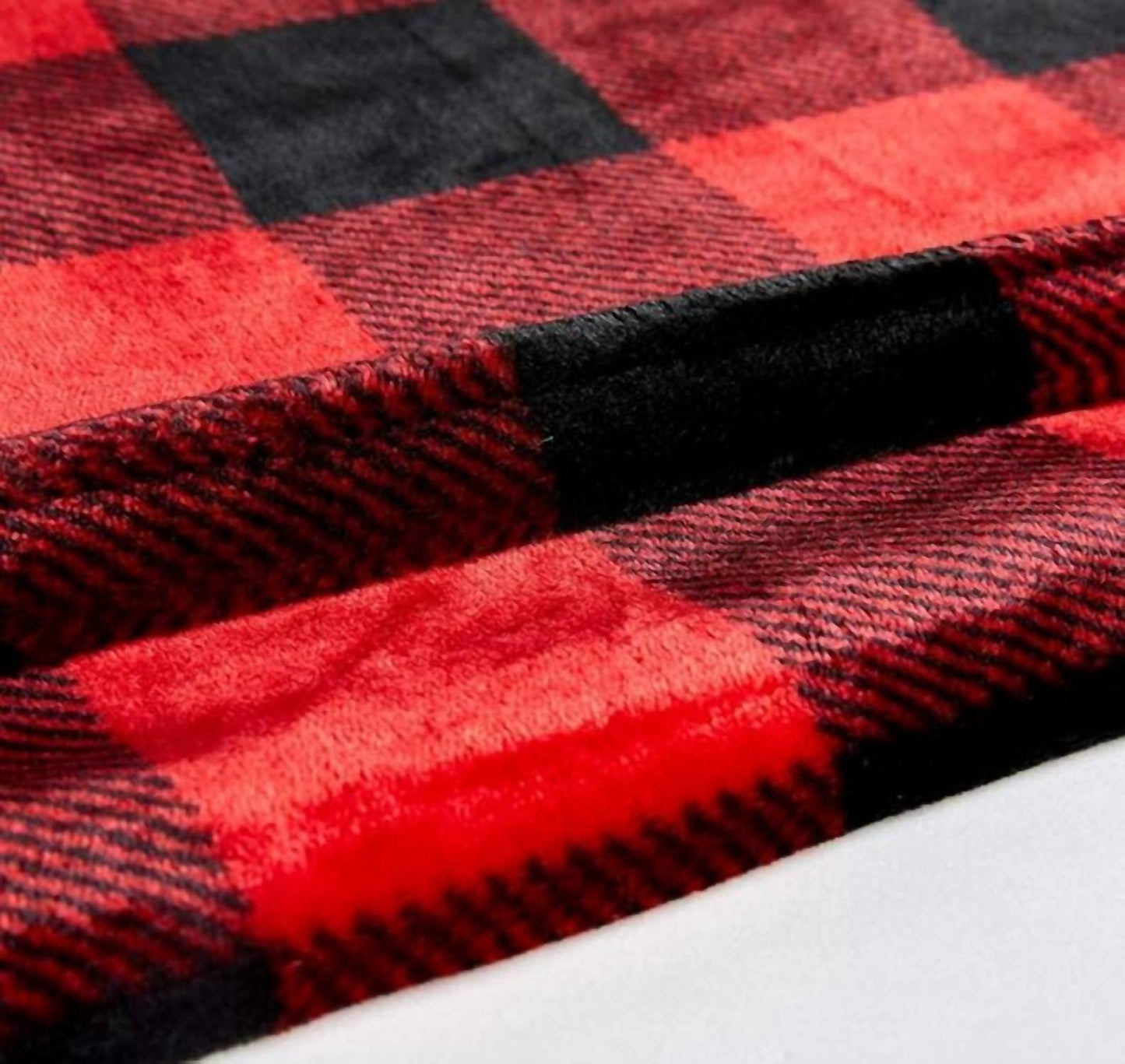Pavilia - Buffalo Check Plaid Plush Fleece Blanket Throw - Rack Hunt -