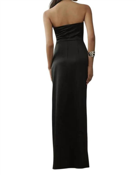 Danielle Strapless Stretch Satin Maxi Dress