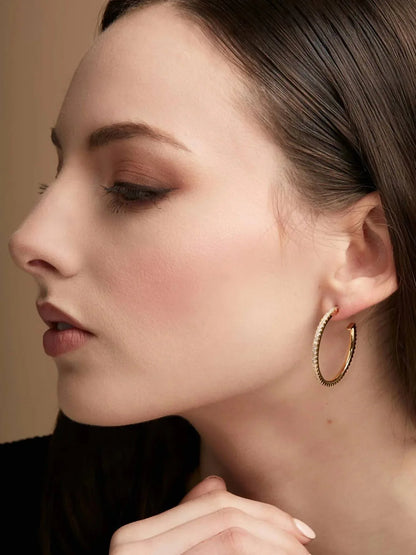 Rho - Medium Pav Hoop Earring - Rack Hunt