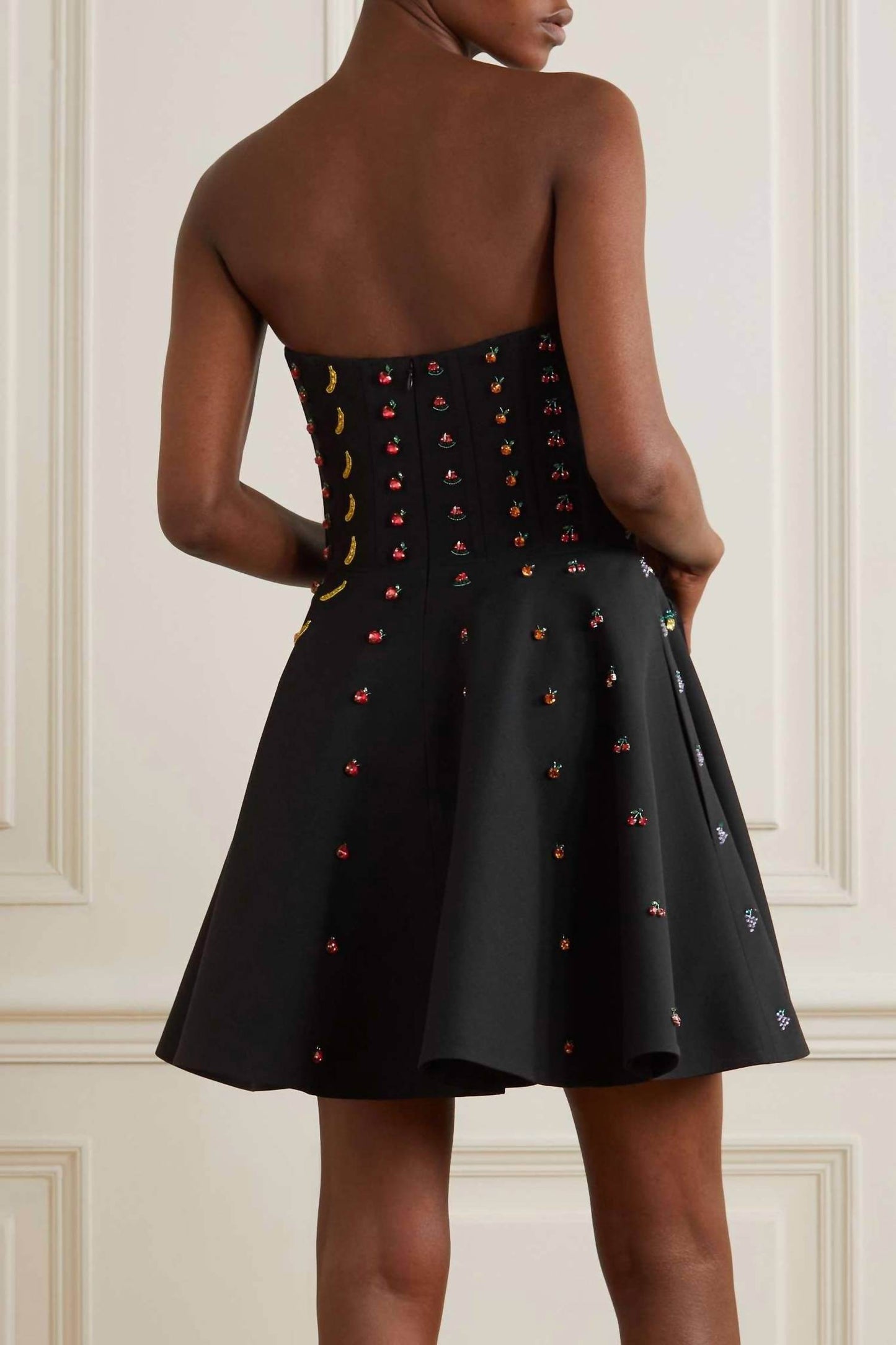 Valentino - Strapless Crystal-embellished Wool And Silk-blend Mini Dress - Rack Hunt