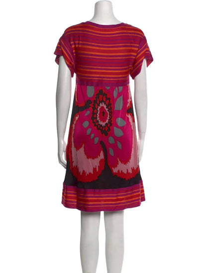 M Missoni - Floral Striped Knit Jersey Mini Dress - Rack Hunt
