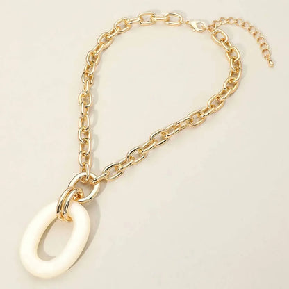 Sensibling Corp - Women's Celeste Celluloid Acetate Oval Ring Pendant Necklace - Rack Hunt