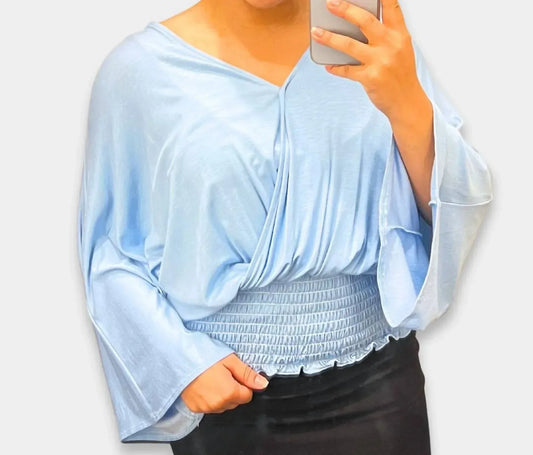 Alyssa Thomas - Smock Bottom V Neck Top - Rack Hunt