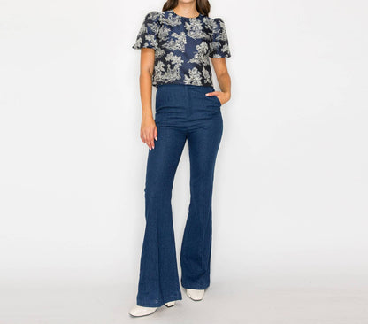 Toile Jacquard Pattern Top