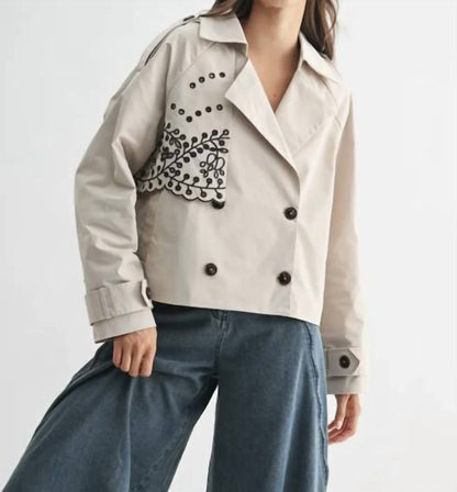 Embroidered Trench Jacket