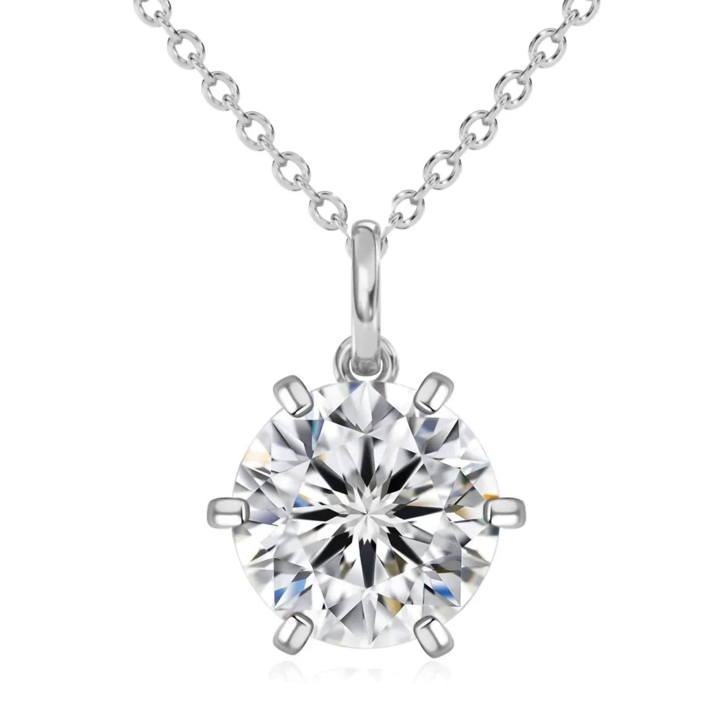 Allyanna Gifts - Women's Moissanite Round Solitaire Necklace - Rack Hunt
