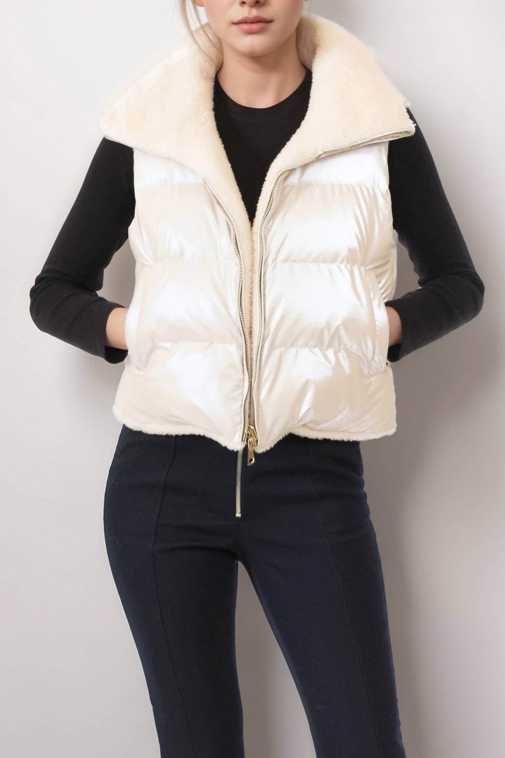 Belle Fare - Lodi Faux Shearling Reversible Vest - Rack Hunt -