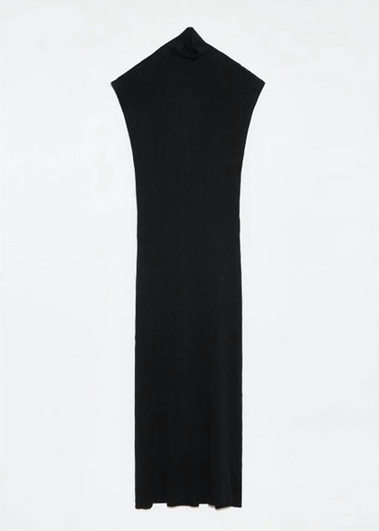 Aconitum Mock Neck Knit Midi Dress