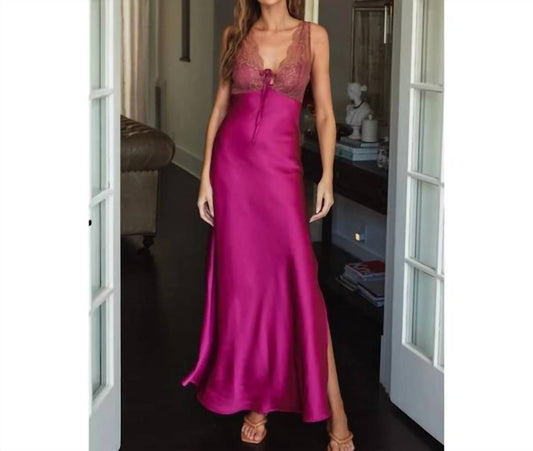 Lace and Satin Contrast Dress
