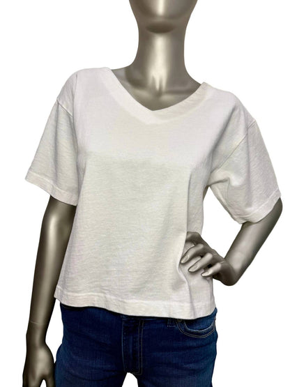 V-neck Short Sleeve Crop Tee