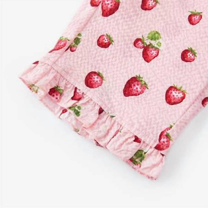Girl's Strawberry Ruffle Tank & Pant Set