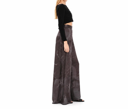 Abstract Silkiness High Waisted Wide Leg Trousers