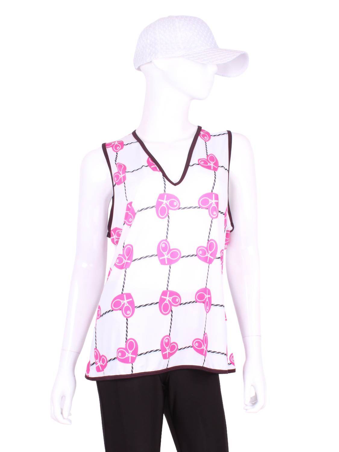 Love Love Tennis - Women's Vee Straight Tank - Rack Hunt -