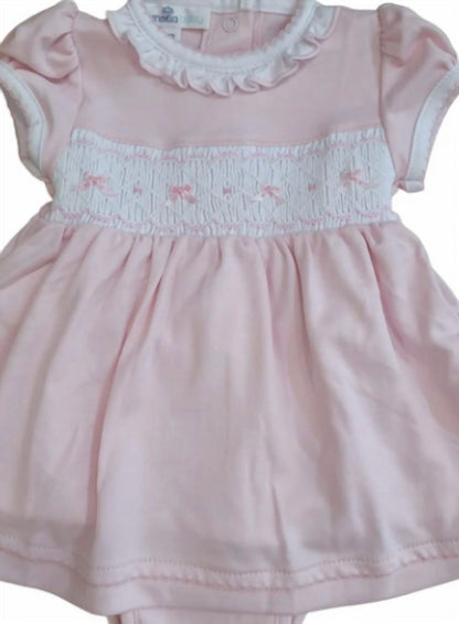 Girl's Amelia's Classic Solid Smocked Short Sleeve Dress Set