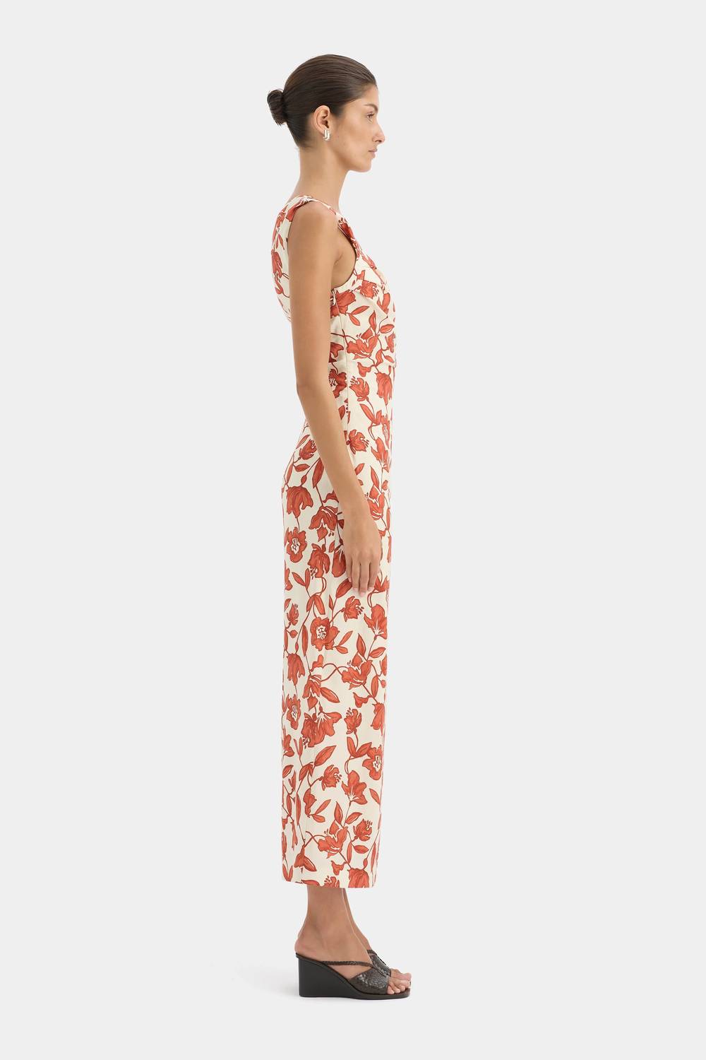 CHLOE ONE SHOULDER MIDI DRESS