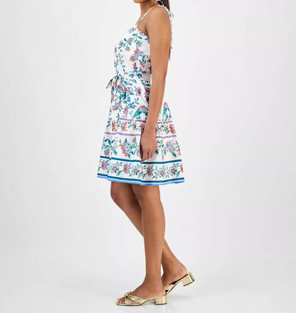 Printed Sleeveless Fit & Flare Dress
