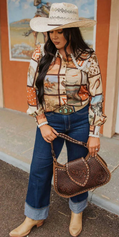 Tucker Cowboy Button-Up Blouse