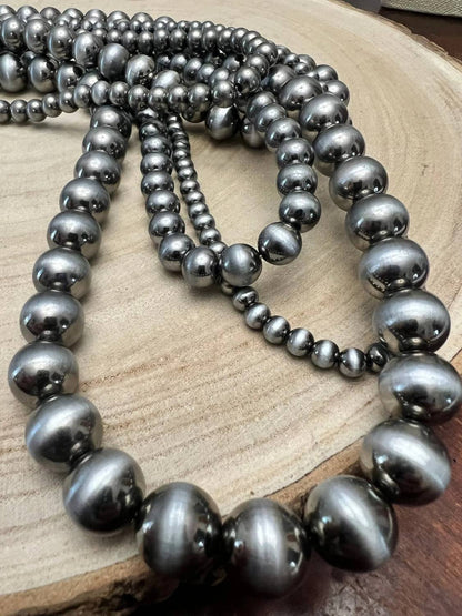Women's Western Statement 5-strand Faux Sterling Pearl Necklace & Earring Set