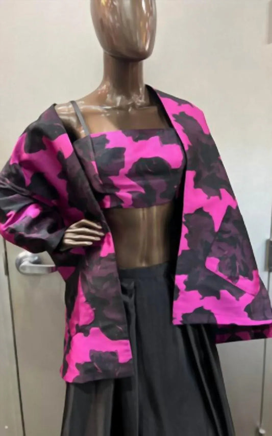 Zinzane - Zinzane Abstract Floral Bandeau and Jacket Set - Rack Hunt