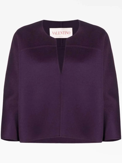 Valentino - V-neck Cropped Sleeve Knitted Top - Rack Hunt