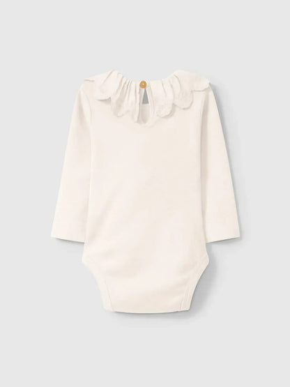 Snug - Girl's Long Sleeve Onesie With Scalloped Collar - Rack Hunt