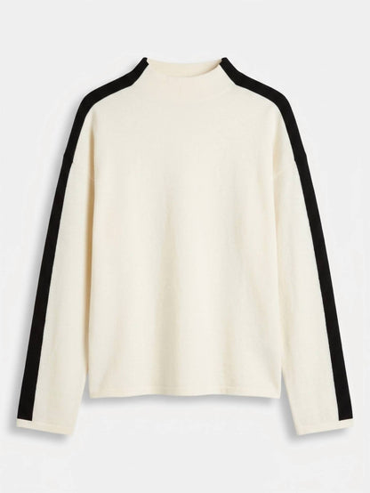 Colorblock Mock Neck Sweater