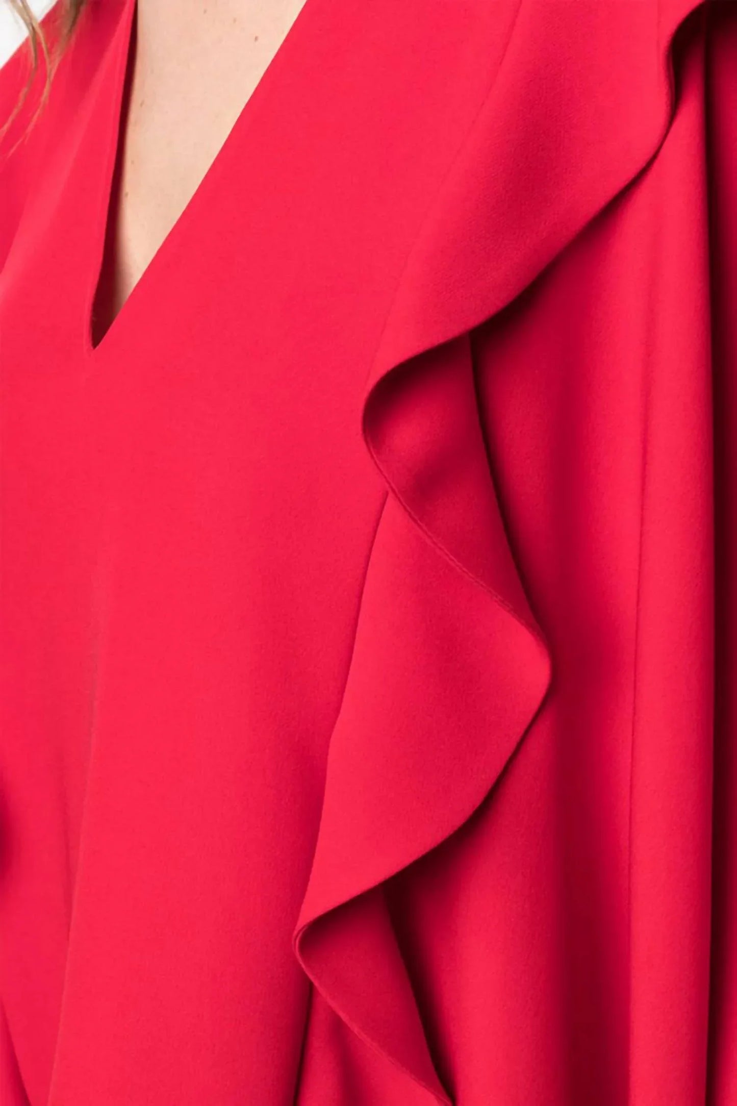Valentino - Draped Ruffle Blouse - detail view - Rack Hunt