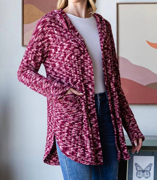 Cozy Hooded Open Front Cardigan