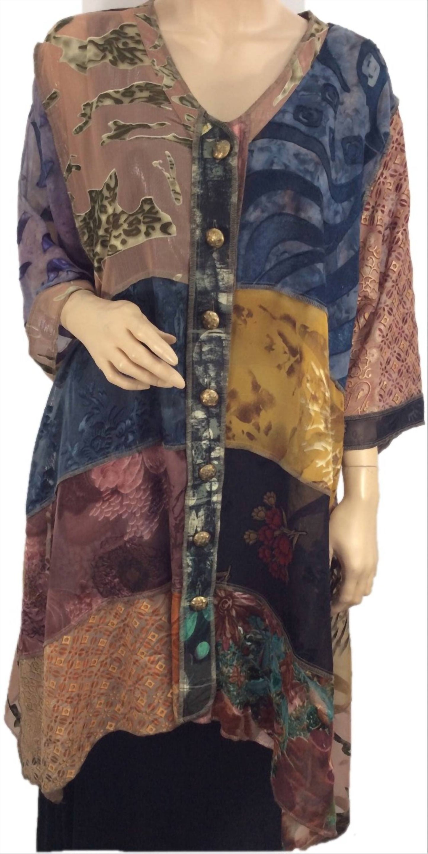 Floral Paisley Burnout Duster