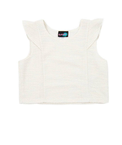 Girl's Leah Boucle Flutter Sleeve Top