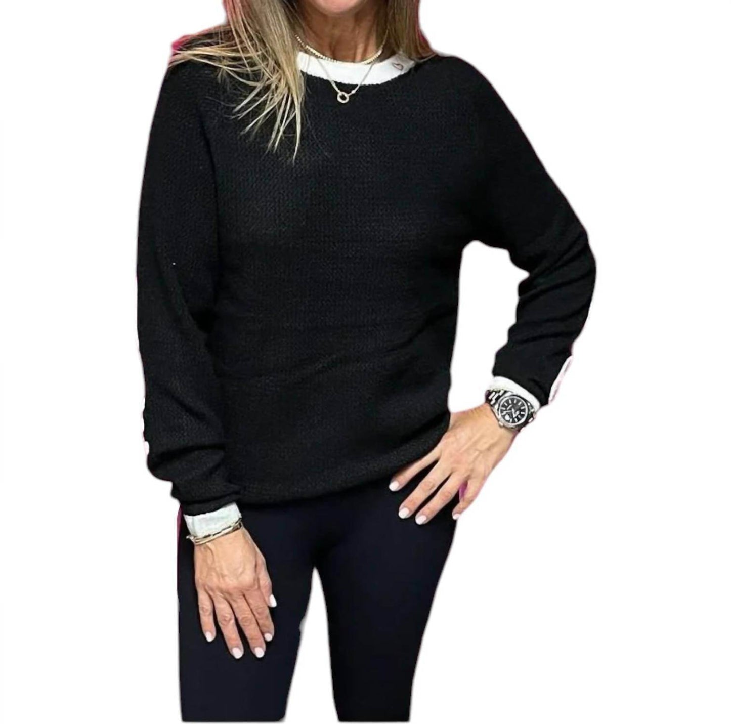 Just Madison - Madz Ringer Sweater with LOVE/Heart - Rack Hunt