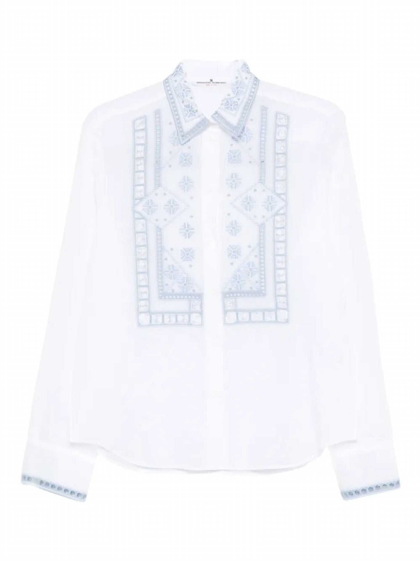Embroidered Button Front Top