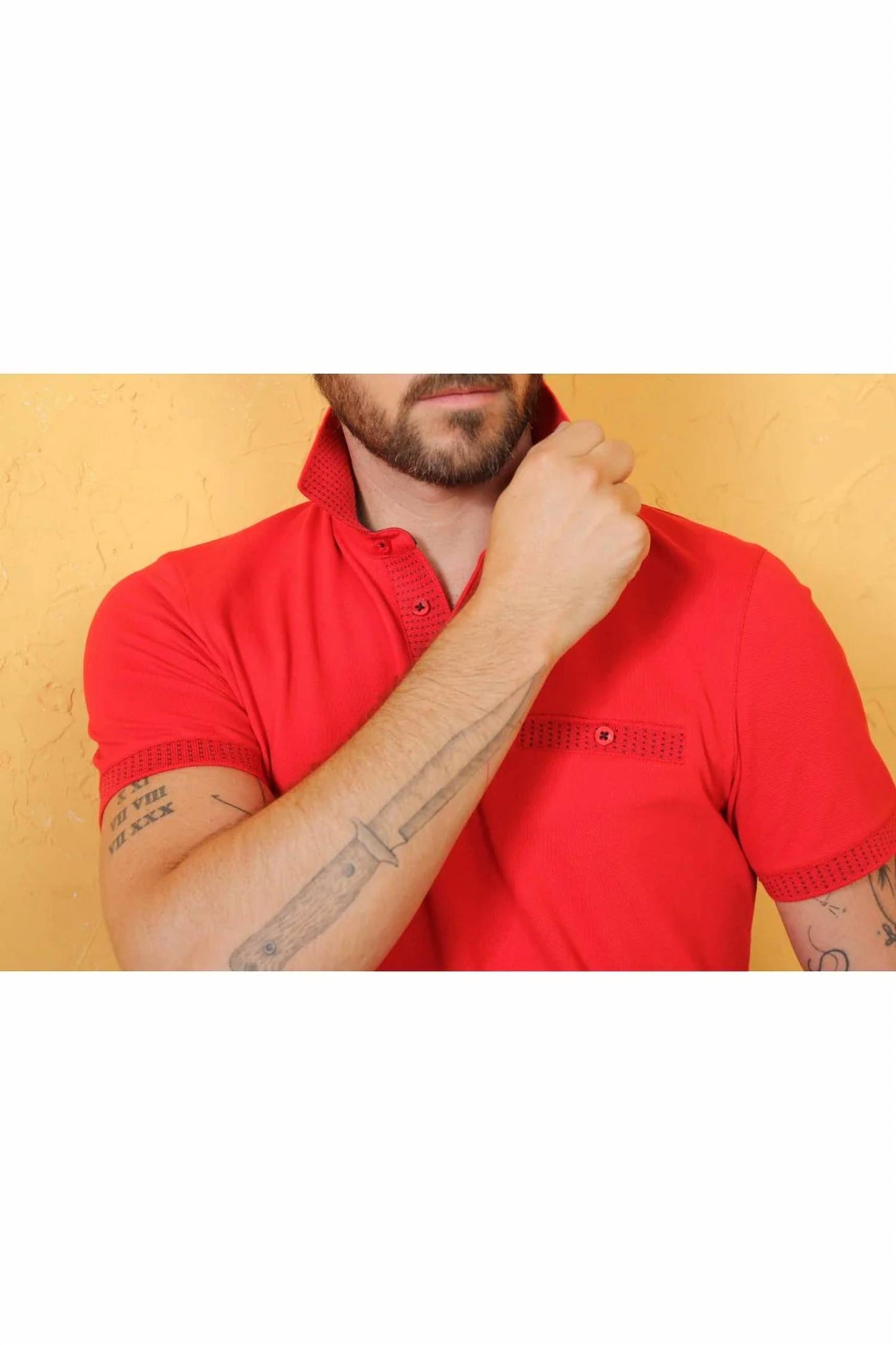 Pocket Polo With Dot Trim