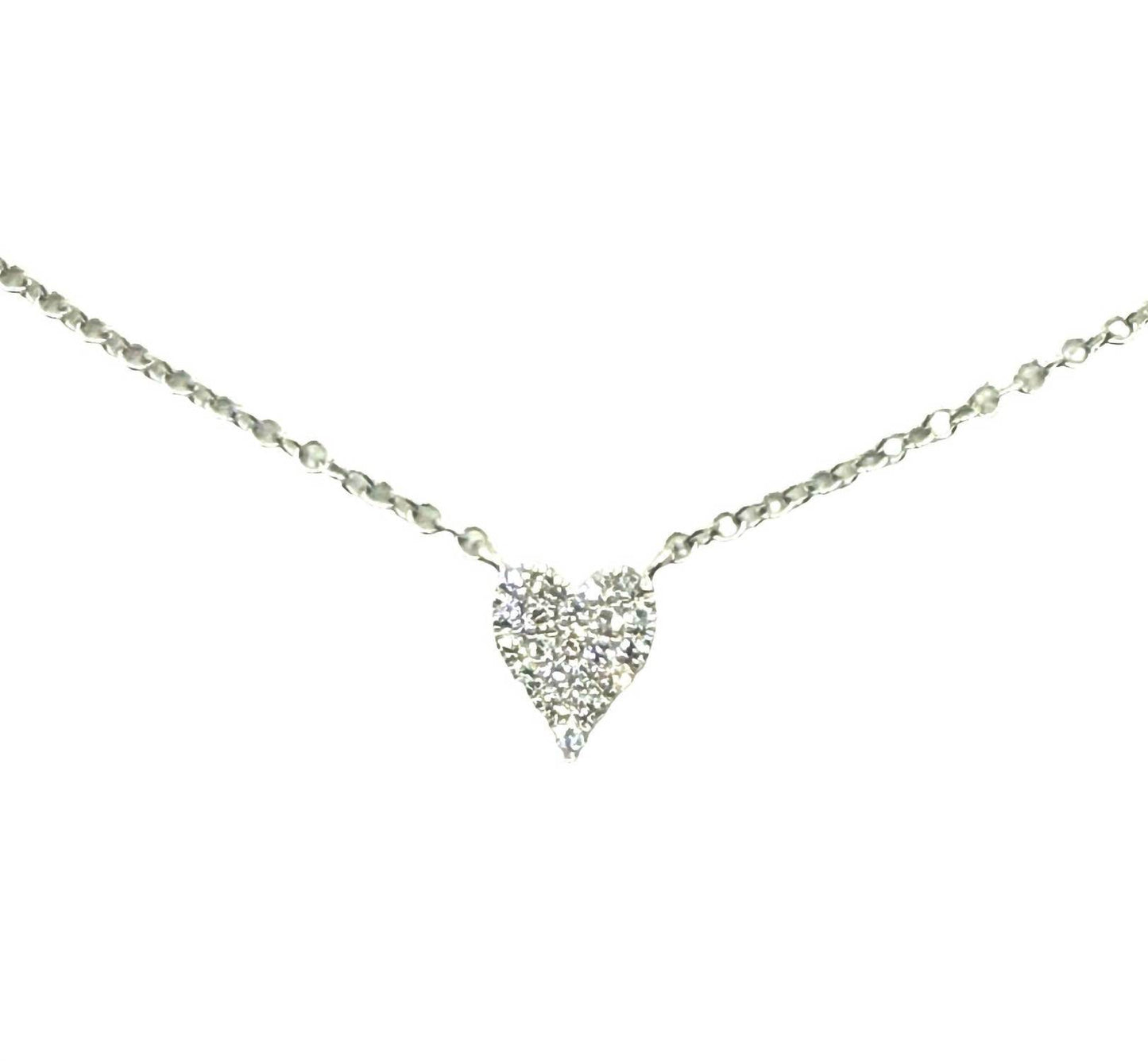 House of India - Women's Paved Small Heart Necklace - Rack Hunt -