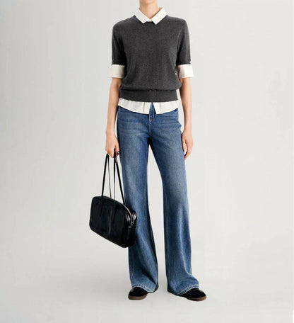 Short Sleeve Layered-Look Top