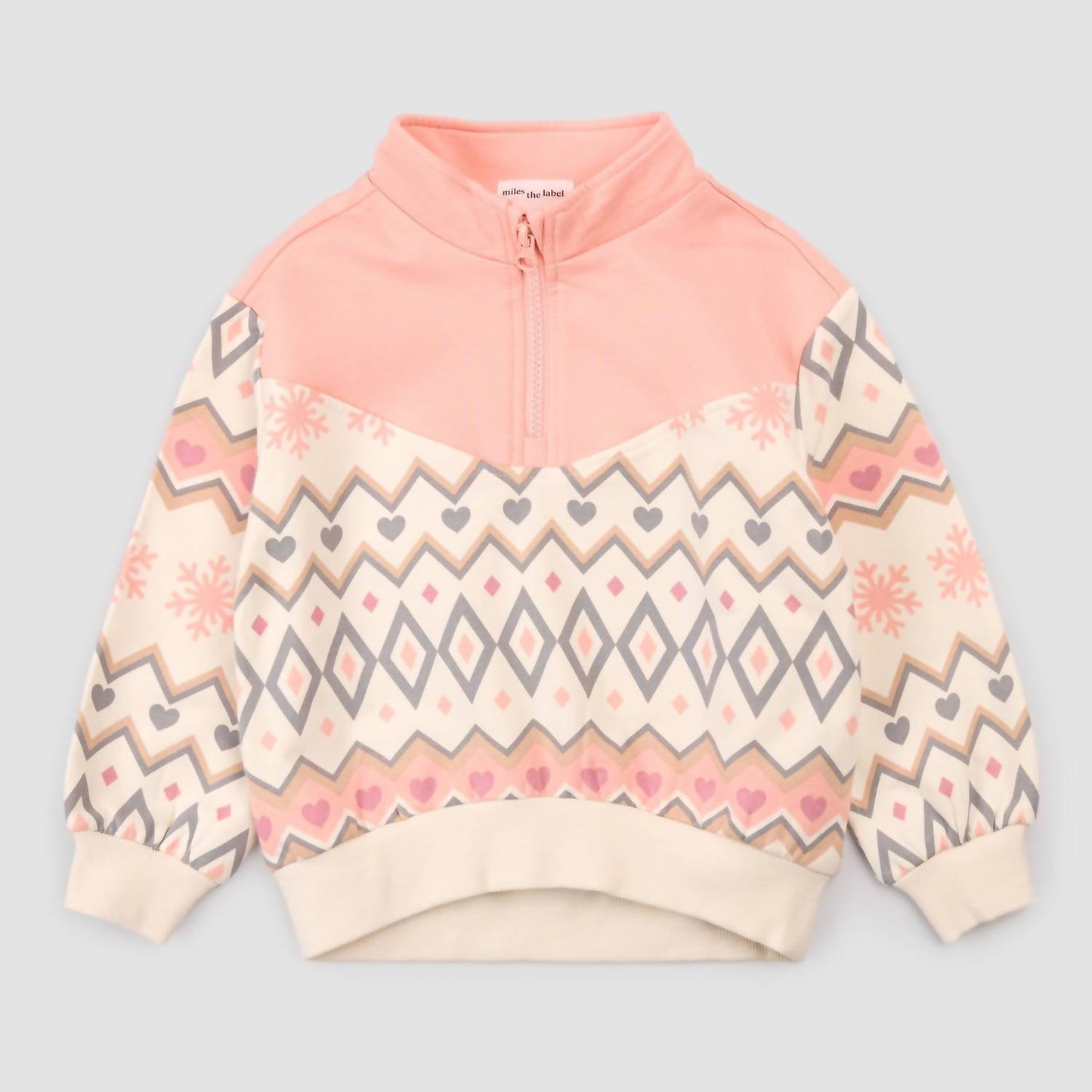 Girl's Fairisle Fleece Half Zip Pullover