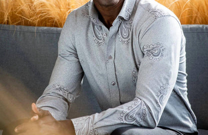 Men's Big Paisley Jacquard Button Down Shirt