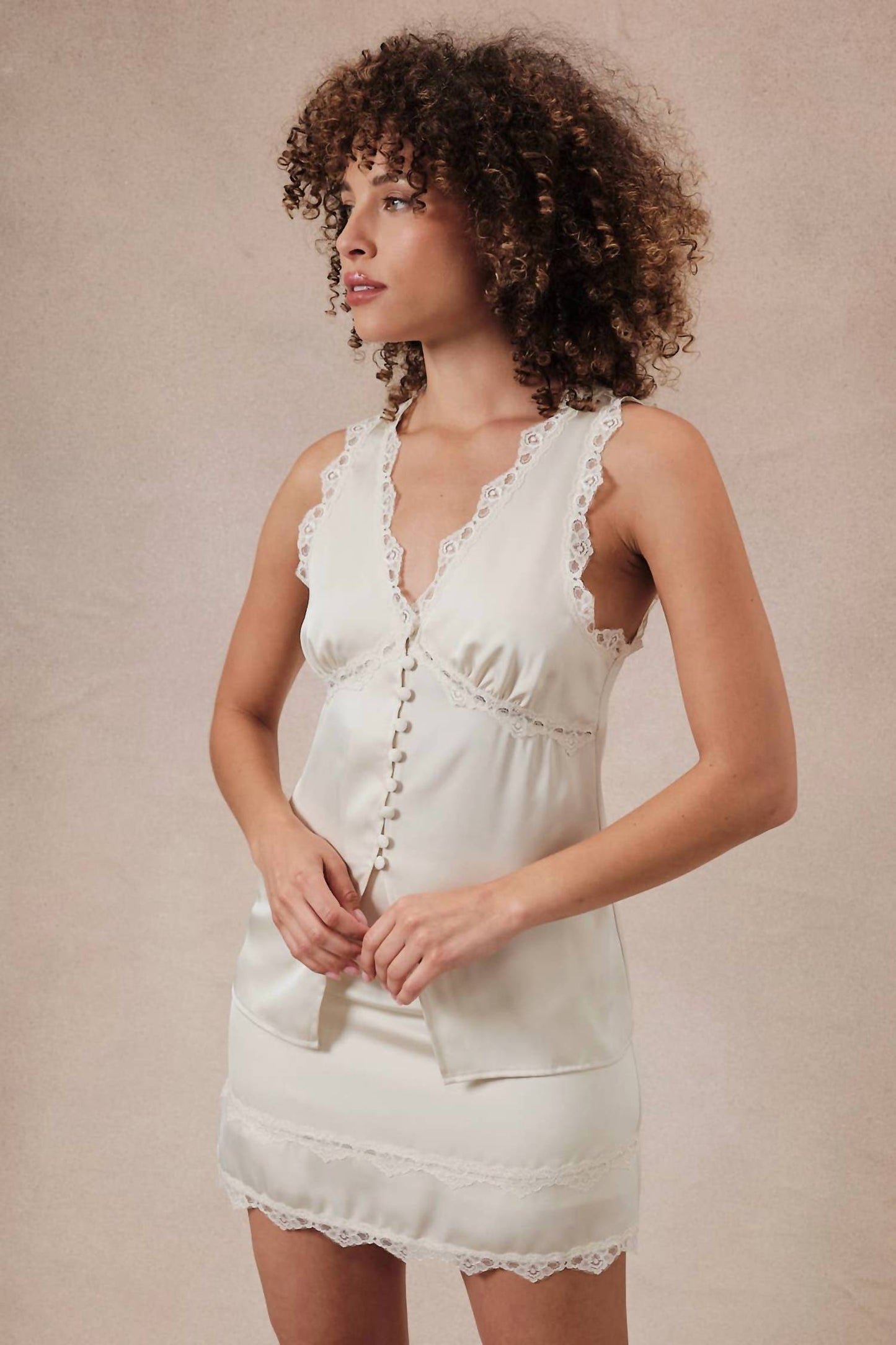 Joslyn Satin Lace Top