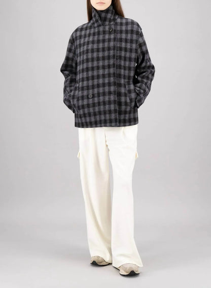 HARRIS WHARF - Cropped Outdoor Gingham Jacket - Rack Hunt