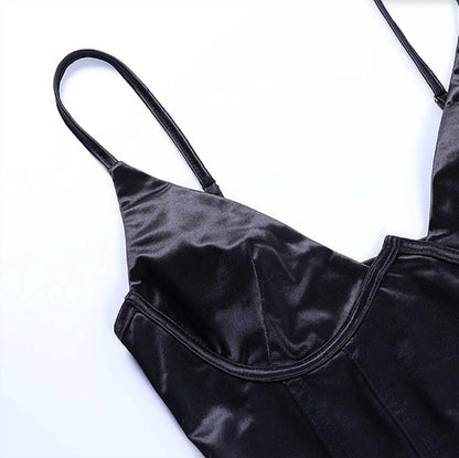 Just Me Satin Corset Crop Top