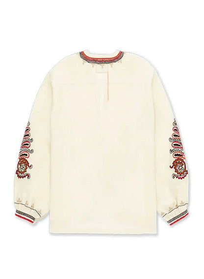Fortela - Embroidered Long Sleeve Blouse - Rack Hunt