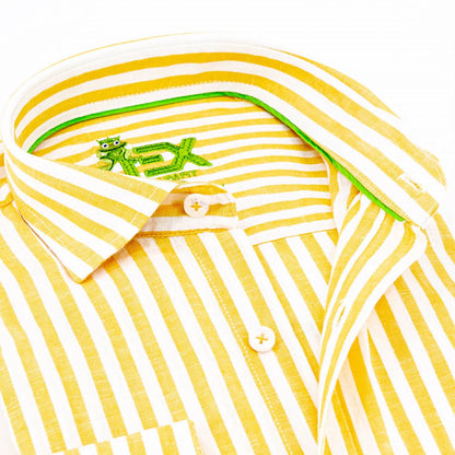 Men's Stanford Stripe Frog Linen Shirt