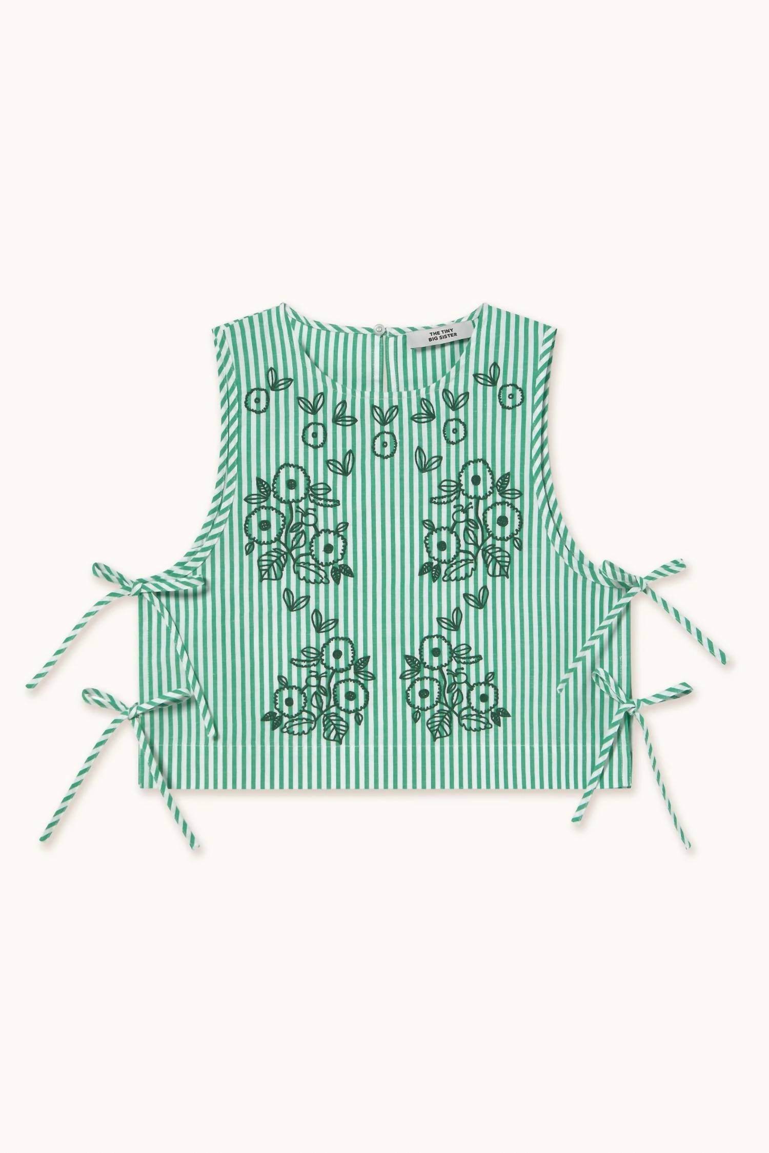The Tiny Big Sister - Striped Embroidered Top - Rack Hunt -