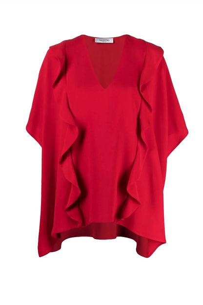 Valentino - Draped Ruffle Blouse - lifestyle view - Rack Hunt