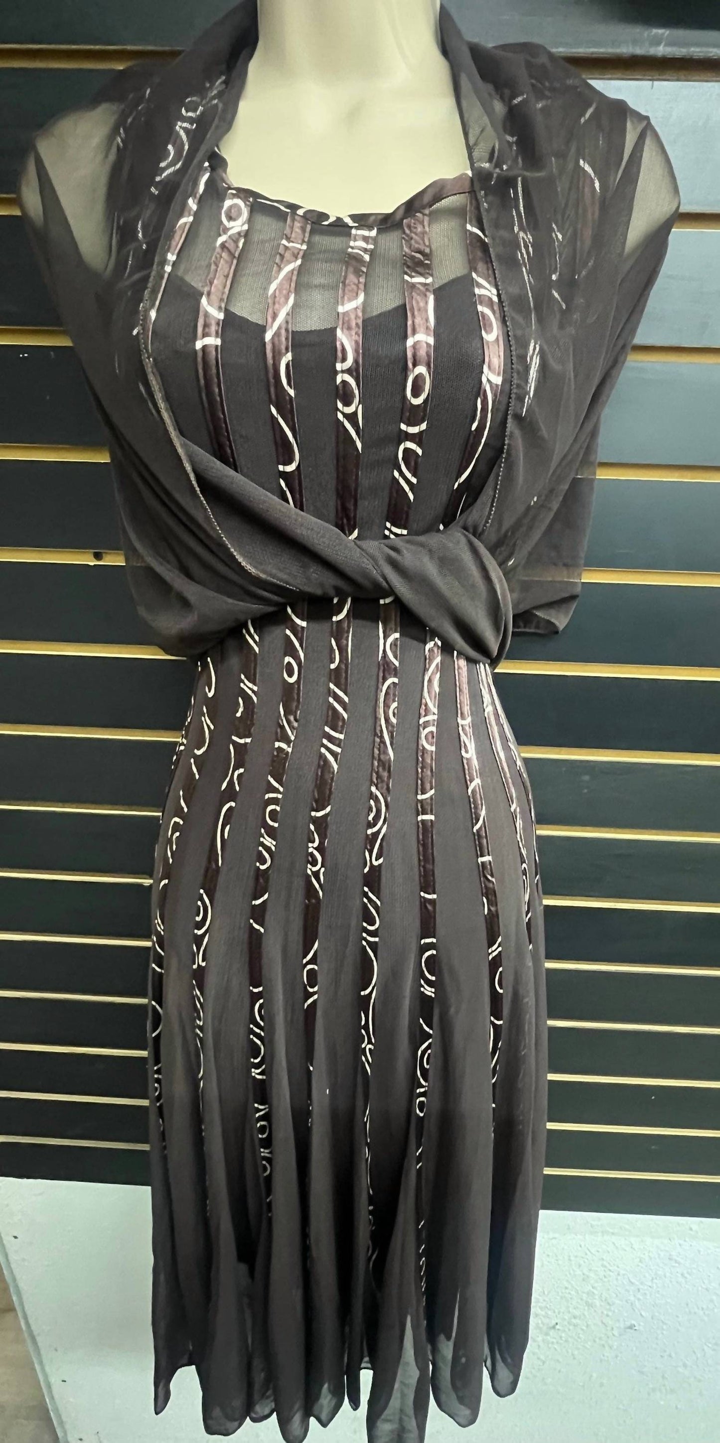 Women's Ribbed Shaw Mesh Dress