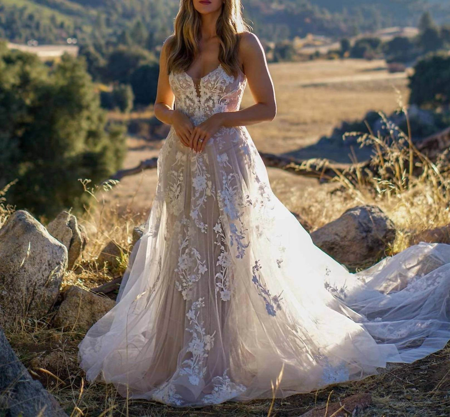 Essence of Australia - Dreamy Boho A-line Wedding Dress - Rack Hunt -
