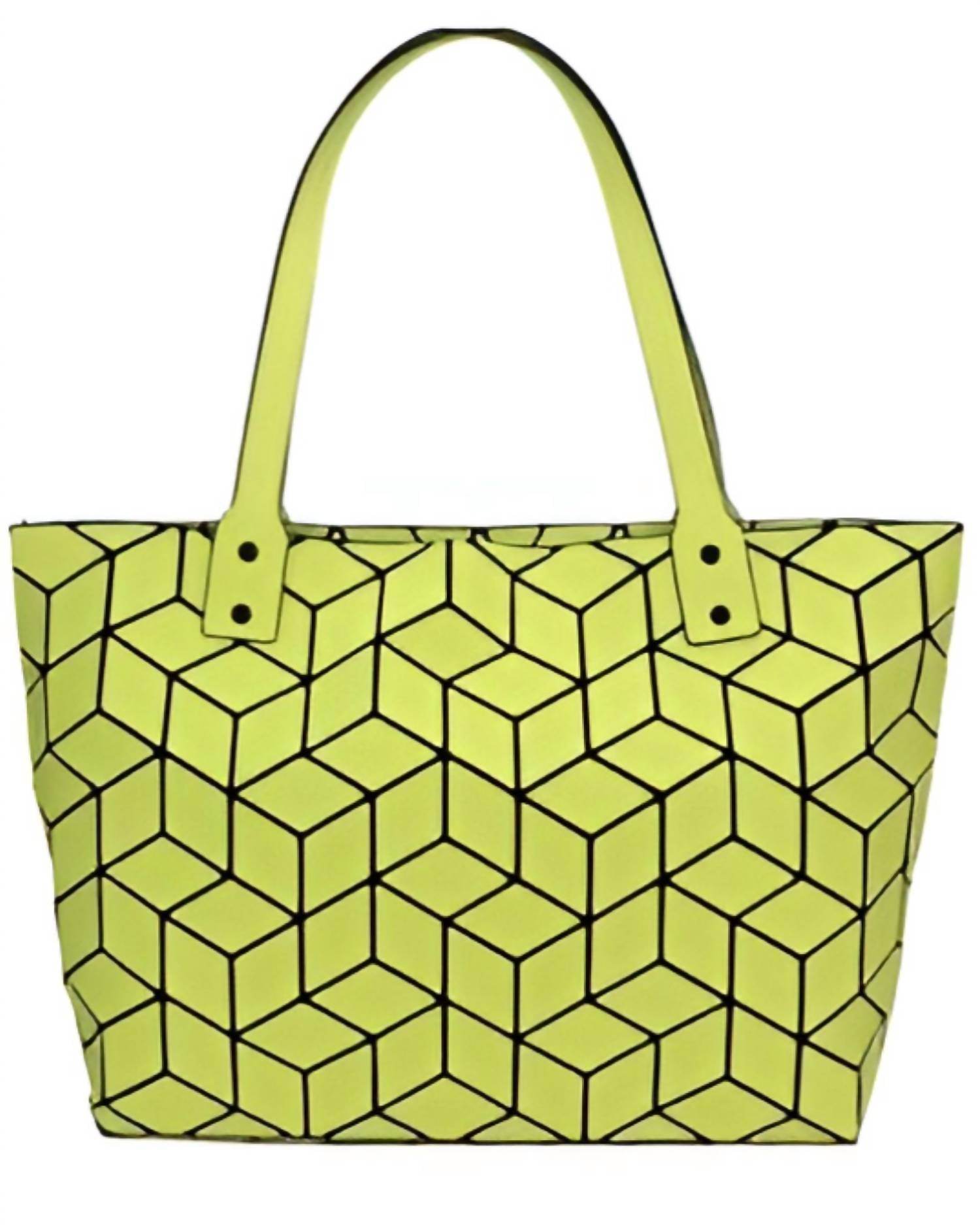 Exclusive Thredz - Women's Slanted Geo Tote Handbags - Rack Hunt